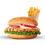 Spicy Chicken Fillet Burger With Chips 